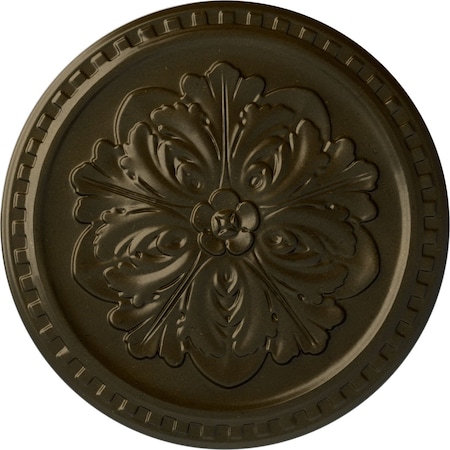 Ekena Millwork Emeryville Ceiling Medallion, Hand-Painted Green Gold, 16 7/8"OD x 5/8"P CM16ERGGS